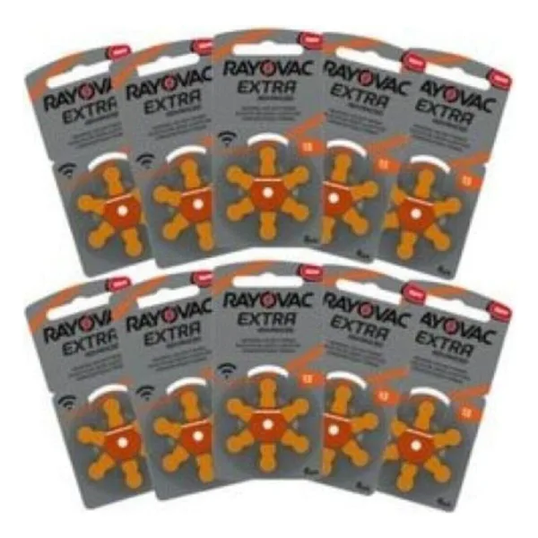 Rayovac Extra Advanced 13 Numara 6'lı 10 Paket İşitme Cihazı Pili