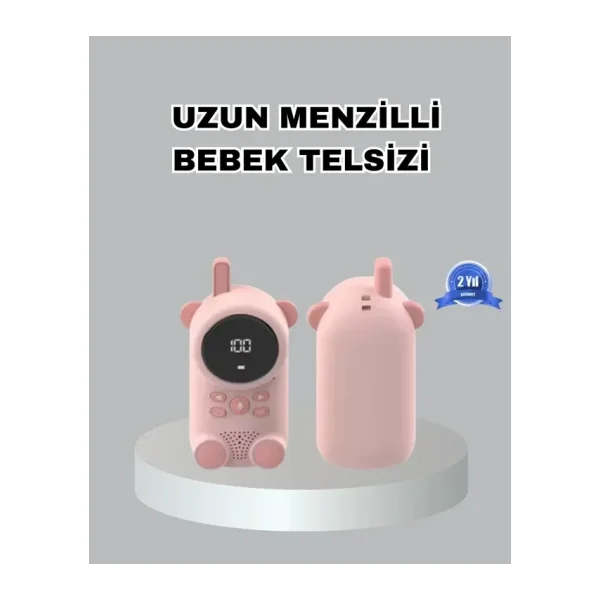 Şarjlı Bebek Telsizi Uzun Mesafe 22 Kanal LCD Ekran Vox Modu 400 Mah