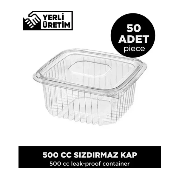 Sepet Doldur 500 cc Sızdırmaz Kap - 50 Adet