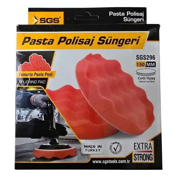 Sgs Cırtlı Pasta Polisaj Süngeri Yumurta - 150 Mm. - 1 Adet