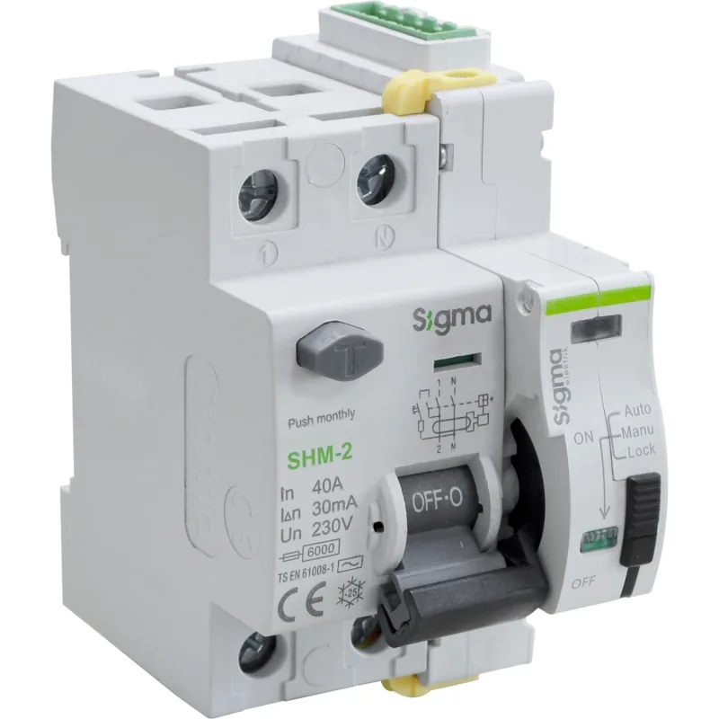Sigma Elektrik SCRC03 Otomatik Yeniden Kurma Ünitesi 2X40 30MA Kaçak Akım Rölesi ile Set