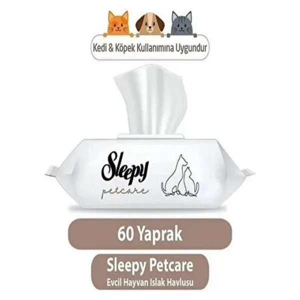 Sleepy Petcare Evcil Hayvan Islak Havlusu 60 Yaprak 2 adet