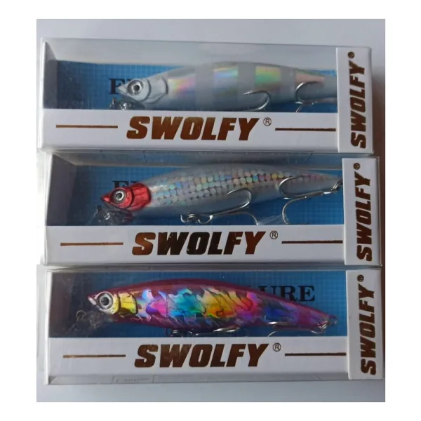 Tabaş Swolfy 3 Adet 9 cm 33G Batan Minnow Sabit Ağırlık Balıkçılık Cazibesi Wobbler Kıyı Kaya Alabalık Yem Yeni Aksesuarlar Mücadele