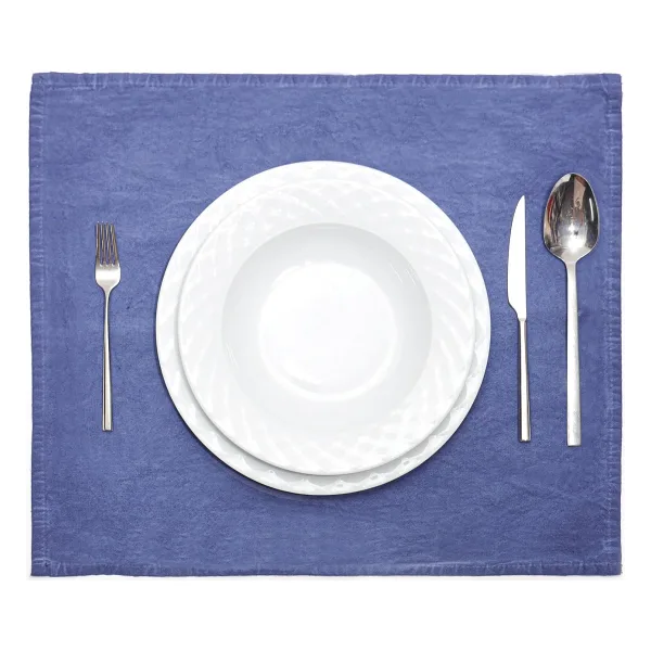 Taşlanmış Indigo Denim Pamuk Amerikan Servisi- 2'li Set
