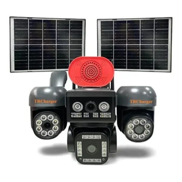 TRCharger 4 Kameralı 3 Kamera Telefondan Dönebilir Solar Güvenlik Kamera AOV 7/24 Kayıt 4G Sim Kart