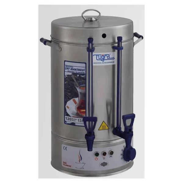 Tuğra Elektrikli Semaver 120 Bardak 13 Litre Çay Makinesi Otomatı Çaycı Krom - Inox
