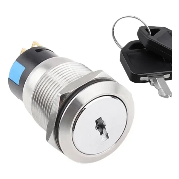 WD19Y-P1 19mm Anahtarlı Mandal Buton 2NO+2NC