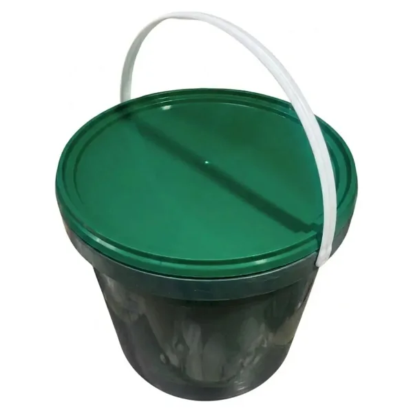 10 Lt Yeşil Plastik Kova - 10 Lt Saplı Gıdaya Uygun Sızdırmaz Kilitli Kapaklı - 2 Adet - 1000 ml