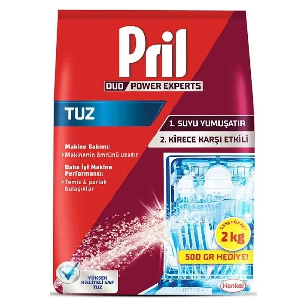 3 ADET Pril Bulaşık Makinesi Tuzu 2 kg