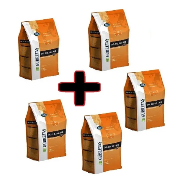 5 Adet Gübretaş 20-20-20 Npk Gübresi 1 Kg, Toplam 5 Kg