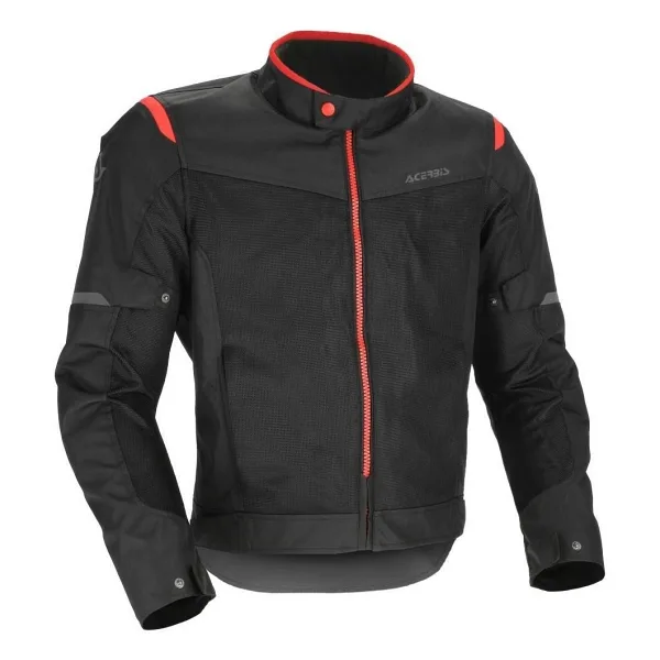 Acerbis Ramsey Vented 2.0 Erkek Siyah-Kırmızı Yazlık Motosiklet Montu