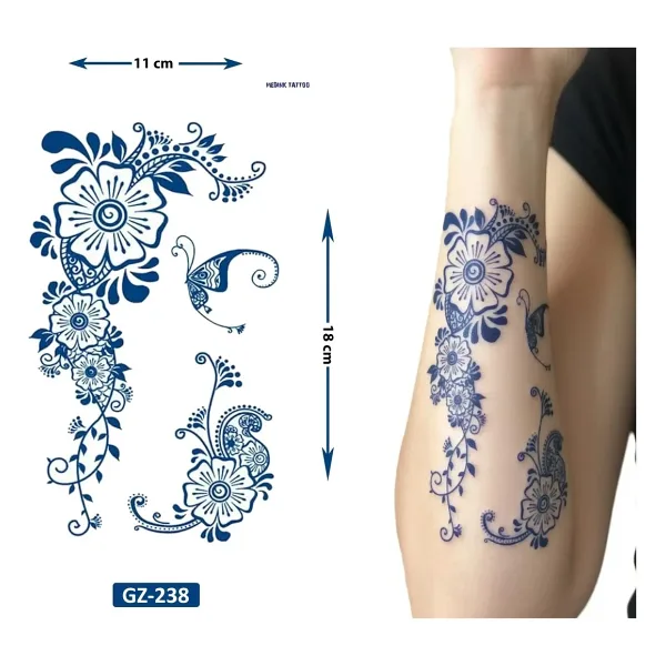 Airbrush Tattoo Bahar Çiçekleri 1 Ay Kalıcı Kalıcı Geçici Dövme Yapıştırma Dövme