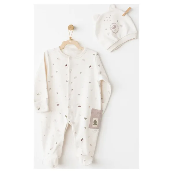AndyWawa My 1 St Wardrobe AC26183 Şapkalı Erkek Bebek Tulum Takımı
