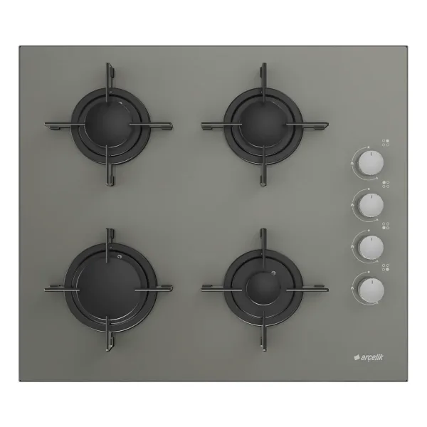 Arçelik STOC 828 G Gri Cam Set Üstü Ocak