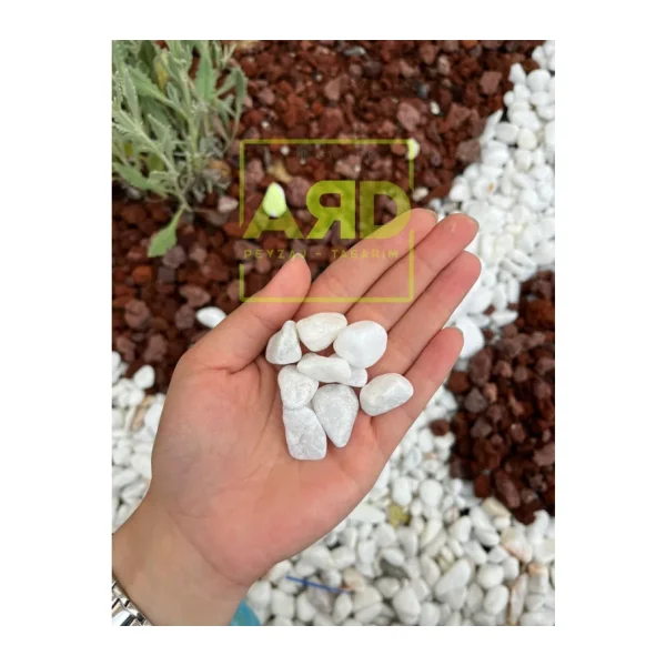 Ard Peyzaj Dolomit Taşı 25 kg 2-4 cm Beyaz Dolomit Taş Dere Çakıl Taşı Bahçe Süs Taşı Teraryum Taşı Ard Peyzaj