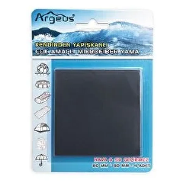 Argeus 4'lü Yapışkanlı Fiber Çadır Tamir Yaması Antrasit Çok Renkli