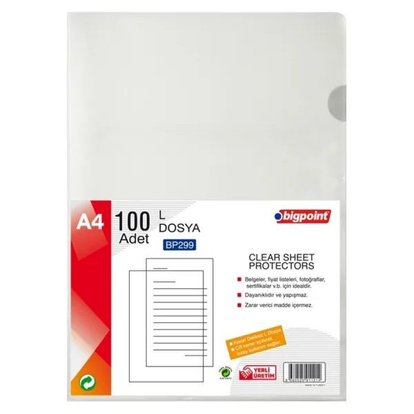 Bigpoint L Dosya Standart 90 Mikron 100'lü Paket
