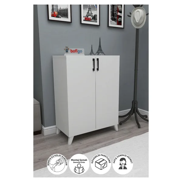 Bofigo Ceren 4 Raflı 2 Kapaklı Ayakkabılık