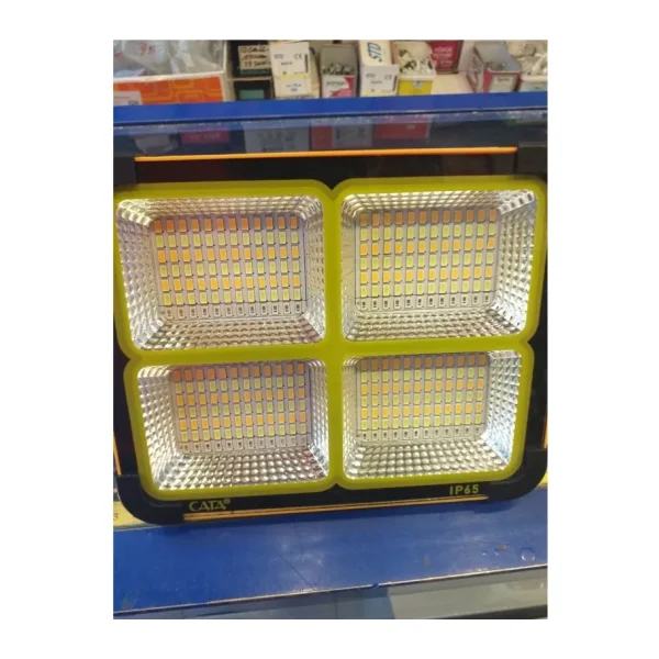 Cata Güneş Enerjili Solar 200W LED Projektör Taşınabilir Sarı Beyaz ve Çakar Işık Lamba