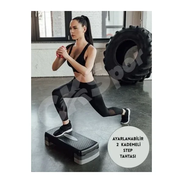 CKSpor Step Tahtası 2 Kademe Yüksekliği Ayarlanabilir Step Egzersiz Aleti CKS-7