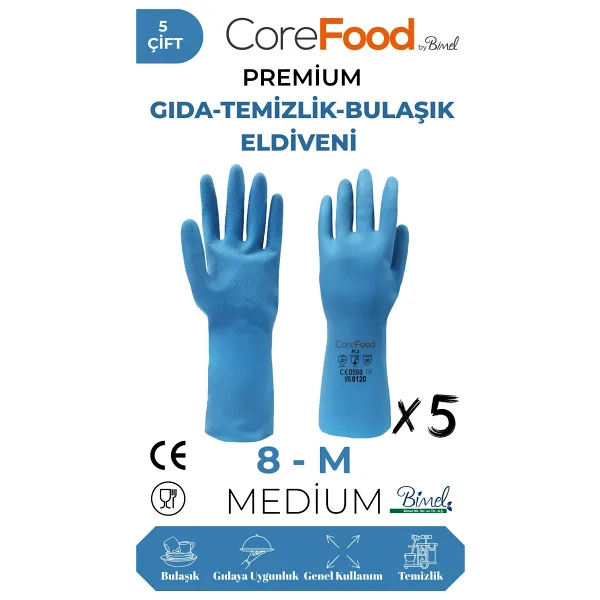 Corefood FL3 PREMİUM GIDA-TEMİZLİK-BULAŞIK ELDİVENİ M - 5 ÇİFT