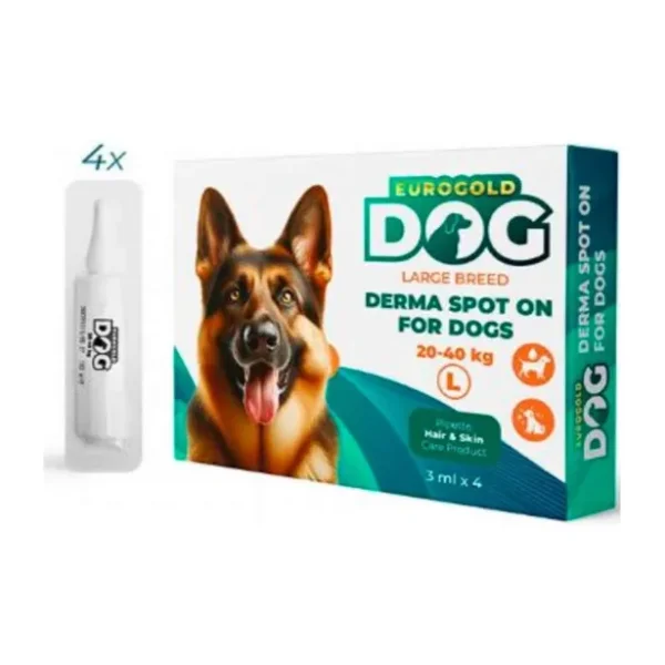 Euro Gold Köpek Deri Bakım Damlası 20-40 Kg 4X3 Ml