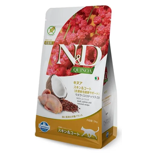 Farmina Pet Foods N&D Quinoa Tahılsız Kedi Maması, Skin & Coat Bıldırcın 1.5 kg