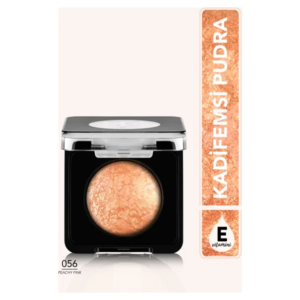 Flormar Baked Blush-On Yüksek Pigmentli & Doğal Işıltılı 056 Peachy Pink Allık