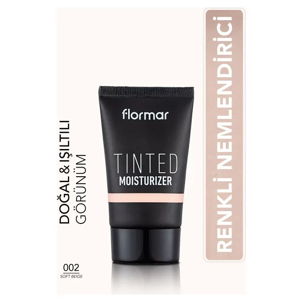 Flormar Eşit Tonlu & Işıltılı Görünüm Veren Renkli Nemlendirici 002 Soft Beige CC Krem