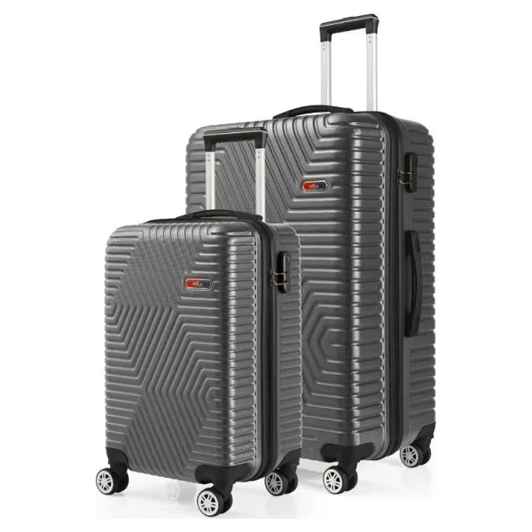 G&d Polo Suitcase Abs Kabin ve Büyük Boy Koyu Gri 2'li Valiz Eti 600.02-SET-BK