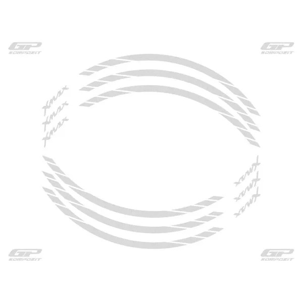 GP Kompozit Yamaha XMAX 2004-2022 Uyumlu Jant Şeridi Reflektif Gri