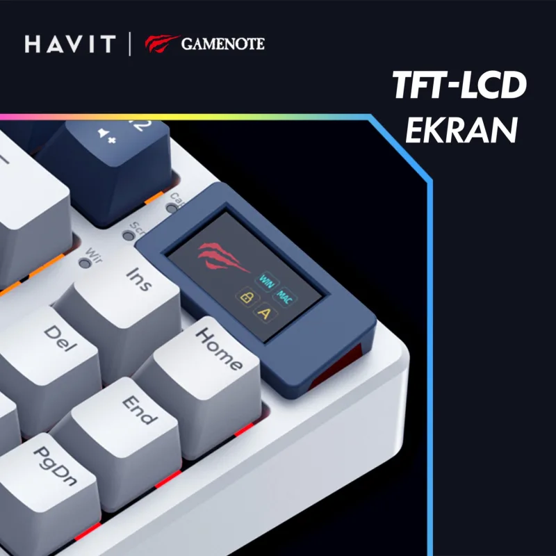 Havit Gamenote Kb884l RGB Tkl Red Switch Kablolu Mekanik Oyuncu Klavyesi - Görsel 2