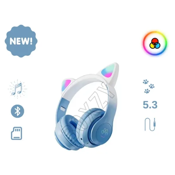 HEJARON Toygo Kedi Kulaklık Pro 5.3 Akıllı Rgb Led Detaylı Bluetooth Kablosuz Kulaklık uyumlu