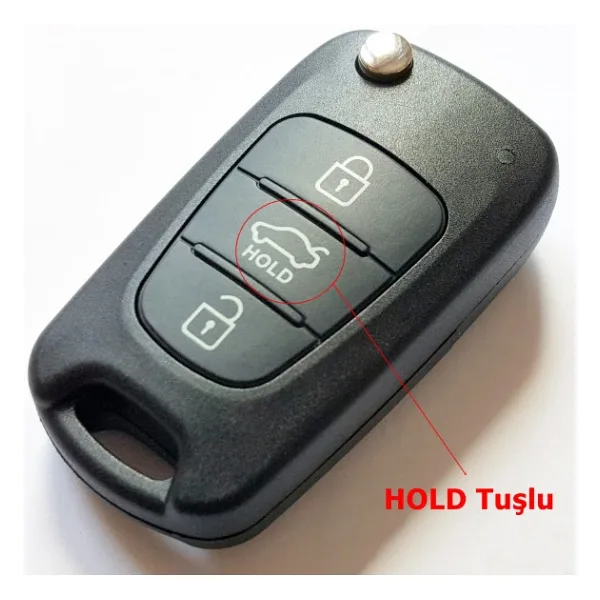 Hyundai Accent i20 i30 ix35 Uyumlu Anahtar Kabı Kumanda Kabı Oto Anahtarlık Vidalı Logolu Hold Tuşlu