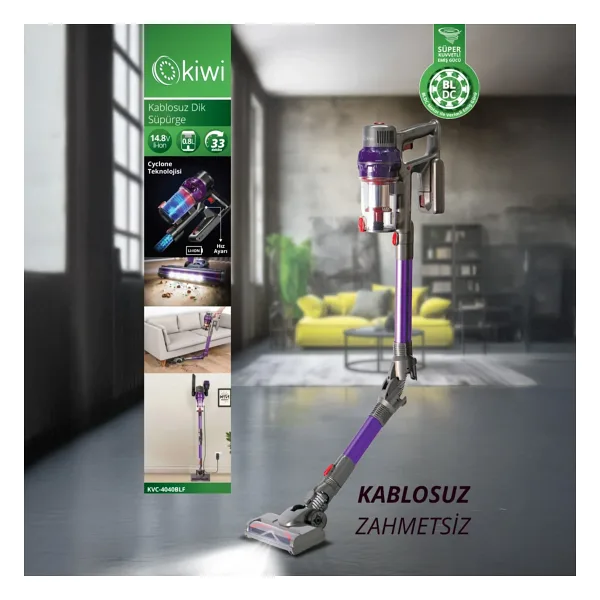 Kiwi KVC-4040BLF Mor Şarjlı Dikey Süpürge