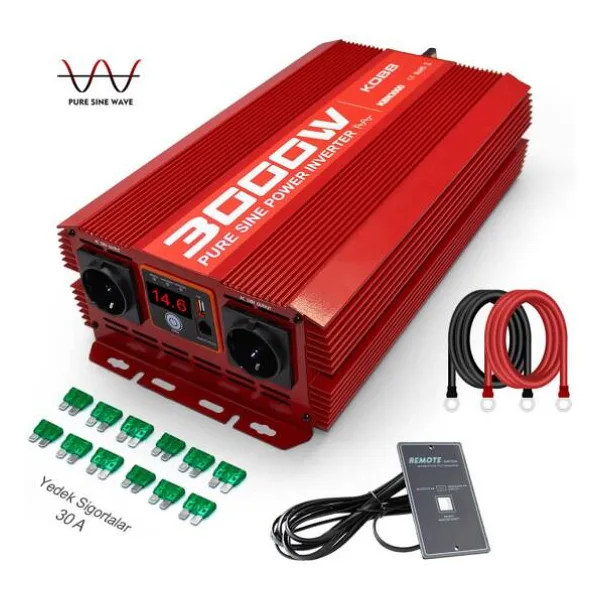 Kobb KBN3000 12 V 220 V 3000 W Tam Sinüs Dönüştürücü İnverter