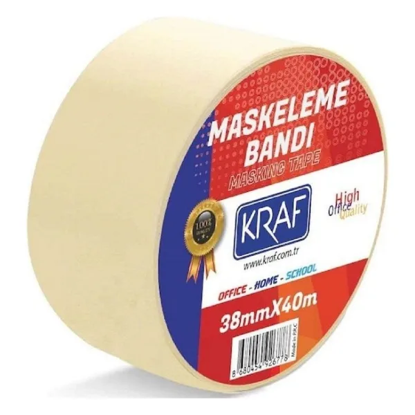 Kraf 30 Adet Maskeleme Bandı 38 mm x 40 Metre Kağıt Bant