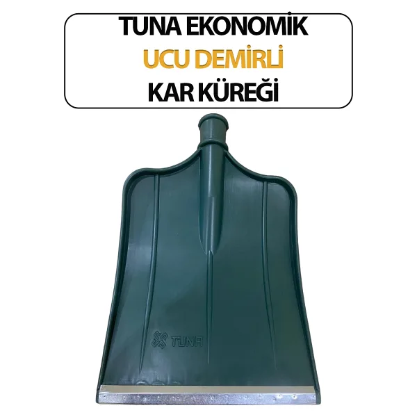 Kürek Ucu Demirli Plastik Kar Küreği, Ekonomik (Sapsız) Yeşil Renk