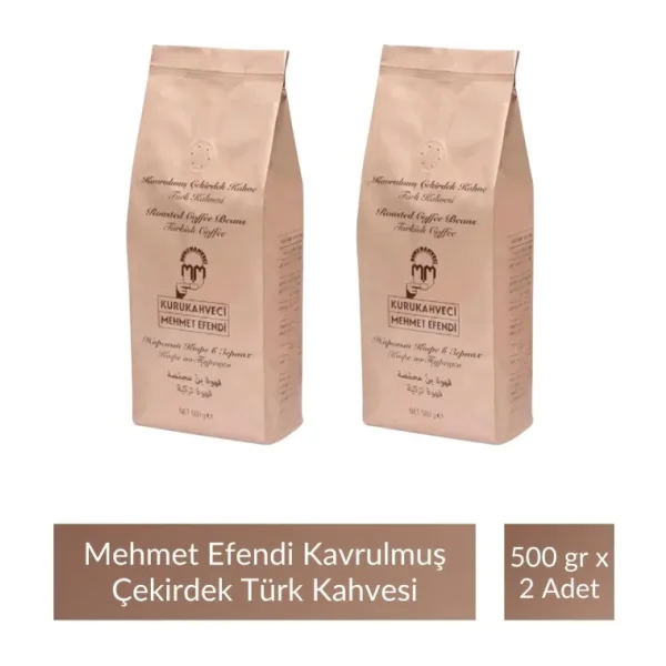 Kurukahveci Mehmet Efendi Kavrulmuş Çekirdek Türk Kahvesi 500 gr 2'li