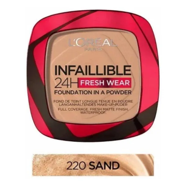 L'Oreal Paris Infaillible 24H Fresh Wear 220 Sand 9 gr Pudra Fondöten