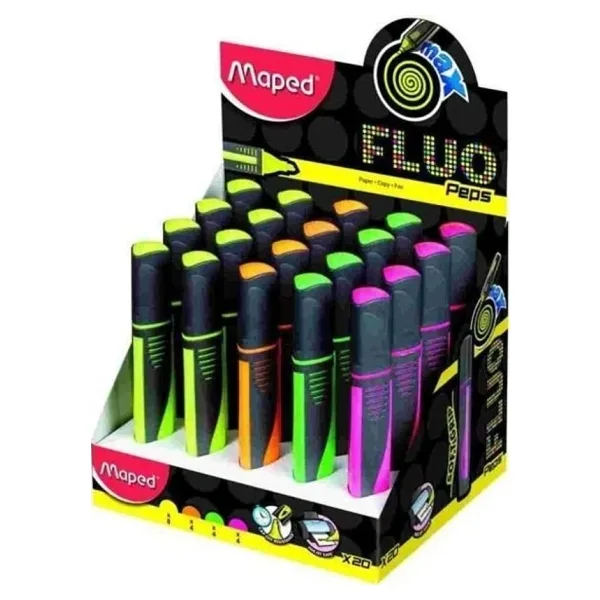 Maped Fosforlu Kalem Fluo Paps 5 Renk Fosforlu İşaretleme Kalemi ( 24 Lü Paket)