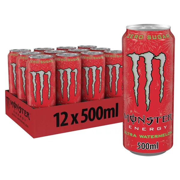 Monster Energy Watermelon Enerji Içeceği 500 ml x 12 Adet