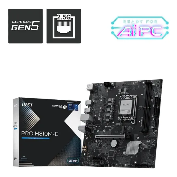 MSI Pro H810M-E Intel LGA1851 DDR5 Micro ATX Anakart