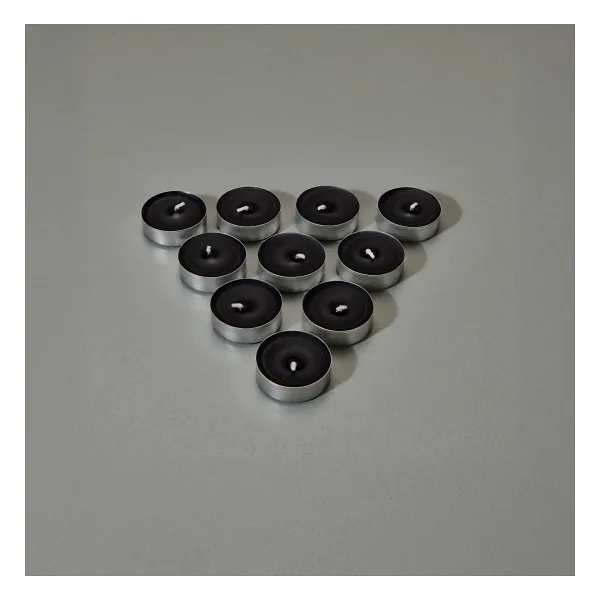 Mumsan 10'lu Tealight Mum - Siyah - 3,8 cm