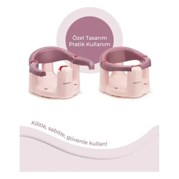 Mürdüm Renkli Önden Açılır Banyo Ve Mama Oturağı Pratik Kilit Sistemi
