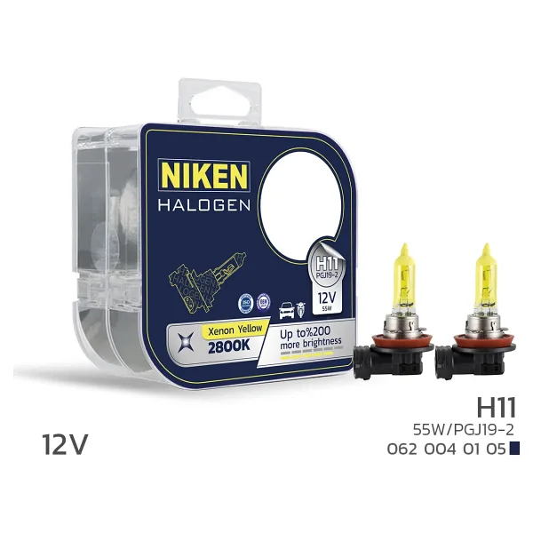Niken Sis Farı Ampülü H11 SARI IŞIK 12 VOLT 55 WATT 2800K 1 TAKIM 2 ADET