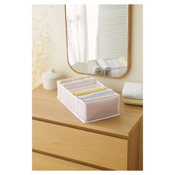 Ocean Home Textile 7 Bölmeli File Dolap Çekmece Içi Akordiyon Tipi Katlanır Çamaşır Düzenleyici Organizer