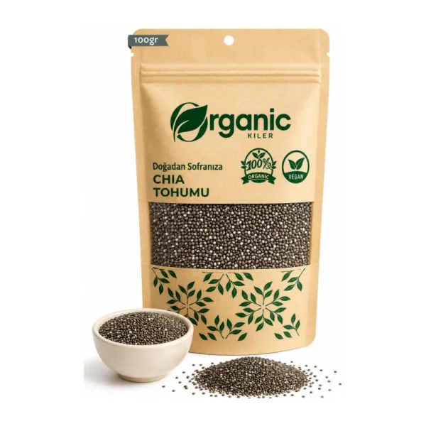 Organic Kiler Chia Tohumu 100gr Organik Taze Elenmiş Yeni Mahsül