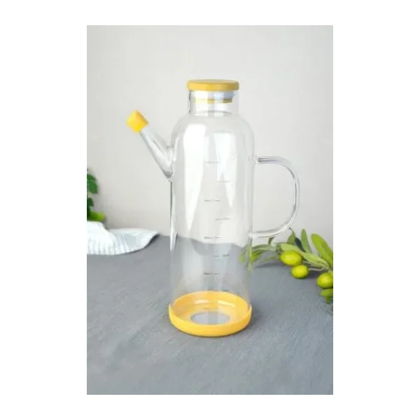 Paçi 1000 ml Bambu Kapaklı Borosilikat Cam Yağlık