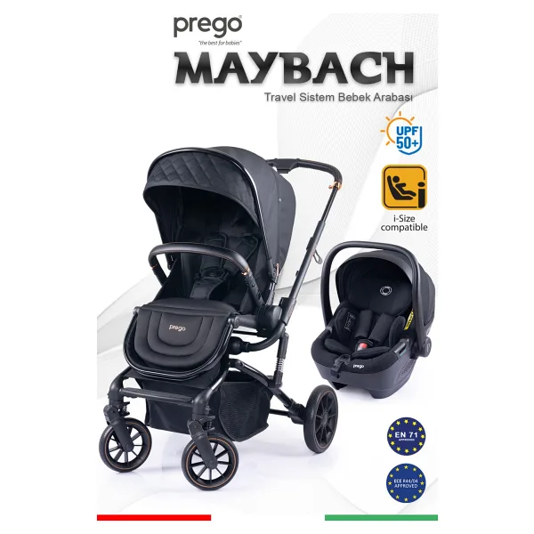 Prego 2064 Maybach Travel Sistem Bebek Arabası Siyah